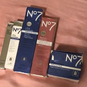 No 7 nigh cream, serums, eye cream and concealer